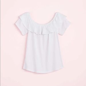 LOFT Crinkle Off the Shoulder Top